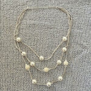 Elegant Silver Pearl Necklace